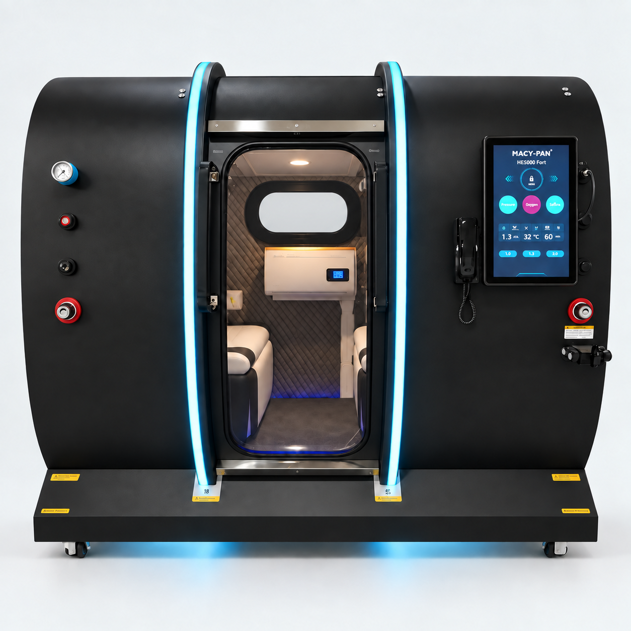 Matte-black HE5000 Fort chamber with an open entry
